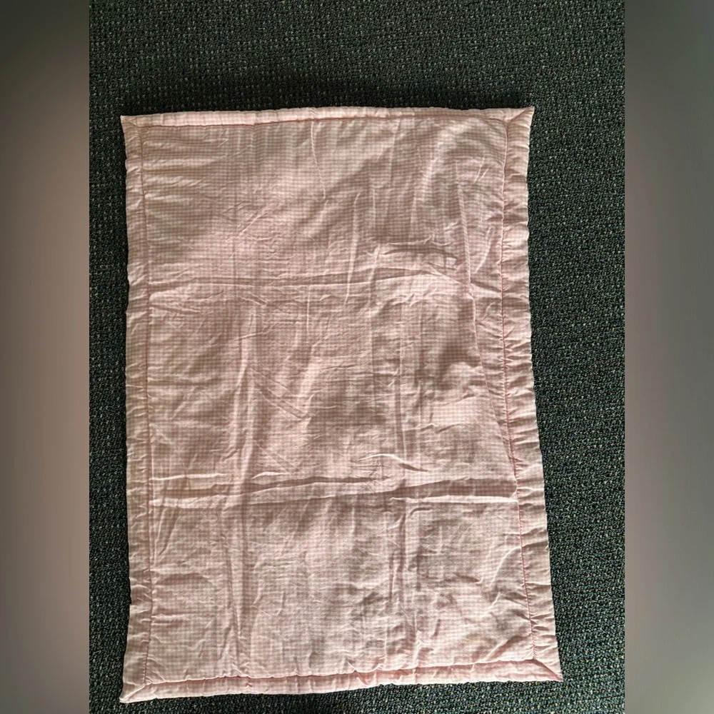Pink‎ and White Patchwork Baby Blanket with Green Kangaroo